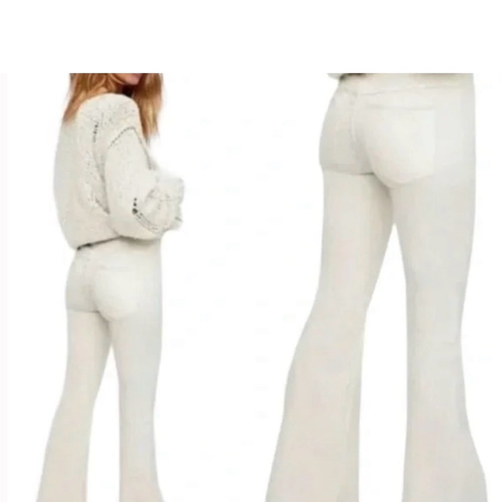 Free People Pants Women’s Size 25 Flare Bell Bottoms Midrise Cream White